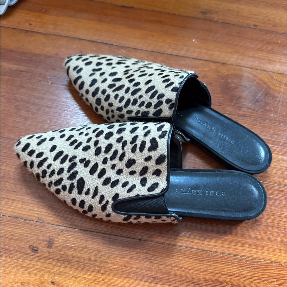 Jenny Kayne Pony Hair Cheetah Mules